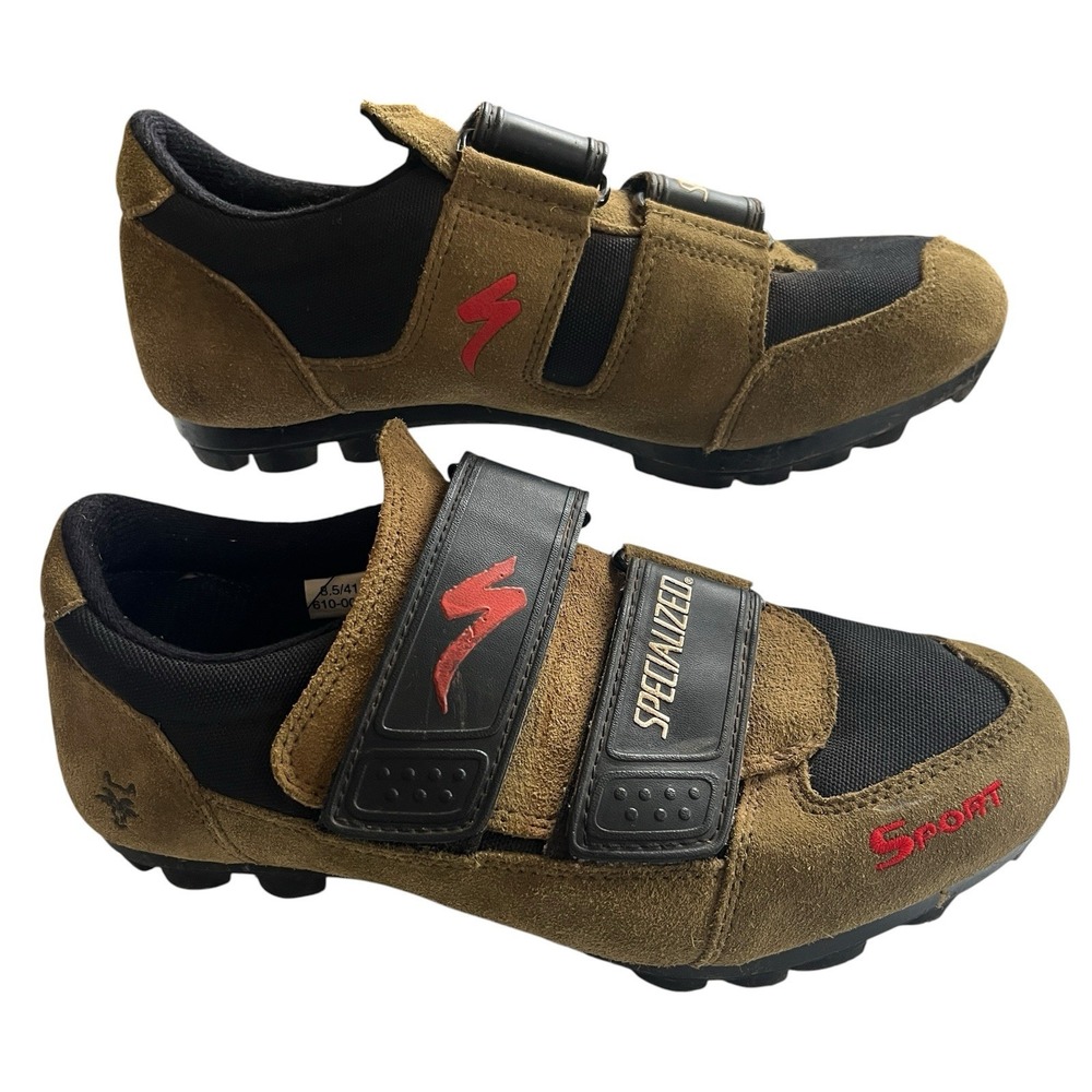 Specialized Sport MTB Cycling Shoes Mens 8.5 EU 41 Tan Suede Black Mountain